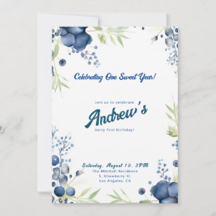 Berry First Birthday! 1st Anniversary Party Invitation