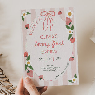Berry First Birthday 1st Birthday Invitation