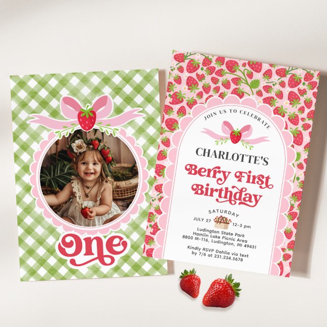 Berry First Birthday 1st Birthday Invitation (Berry First Birthday 1st Birthday Invitation)