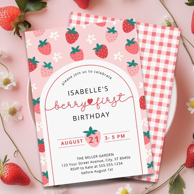 Berry First Birthday 1st Birthday Invitation (Berry First Birthday 1st Birthday Invitation)