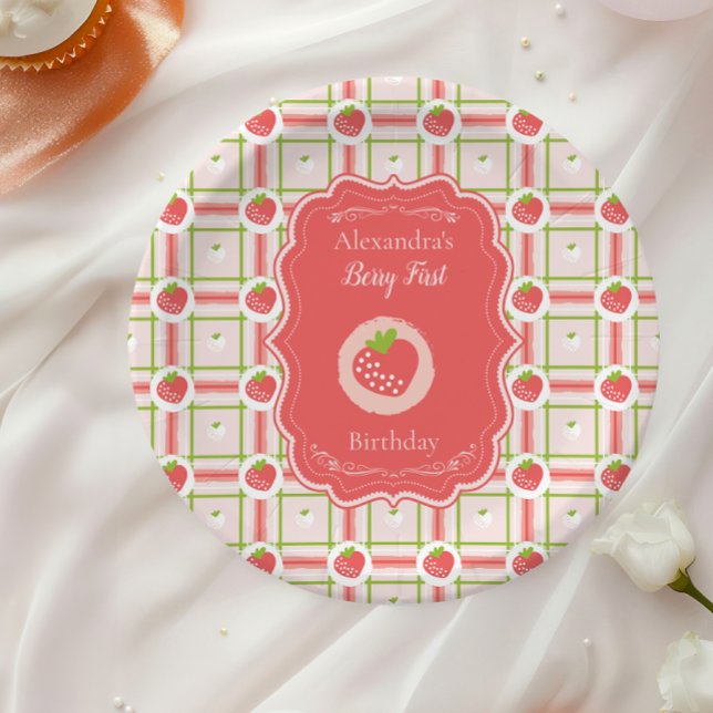 Berry First Birthday 1st Birthday Paper Plate (Creator Uploaded)