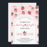 Berry First Birthday 1st Birthday Strawberry Photo Invitation<br><div class="desc">🍓 **Celebrate Your Sweetie's First Berry Birthday in Style!** 🎉 Make your little one's first birthday party a berry sweet affair with our Strawberry Photo Invitation! Perfect for your little girl's big day, this charming invitation captures the essence of summer fruits and farmers' market vibes right from the first glance....</div>