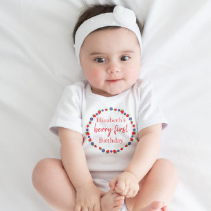 Berry First Birthday Baby Bodysuit
