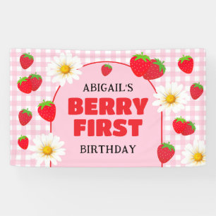 BERRY FIRST BIRTHDAY BANNER