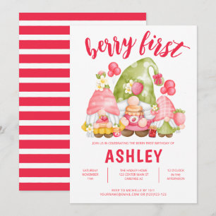 Berry First Birthday Cute Invitation