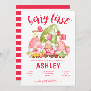 Berry First Birthday Cute Invitation