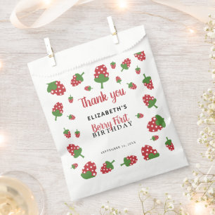 Berry First Birthday Cute Strawberry Girl Favour Bags