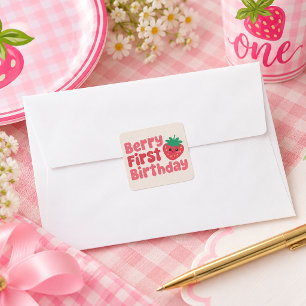 Berry First Birthday for Girls Sticker