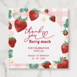 Berry First Birthday Girl 1st Birthday Strawberry Favour Tags