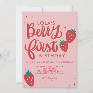 BERRY FIRST BIRTHDAY INVITATION