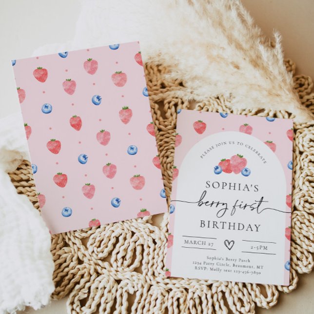 Berry First Birthday Invitation (Creator Uploaded)