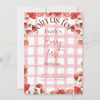 Berry First Birthday Invitation