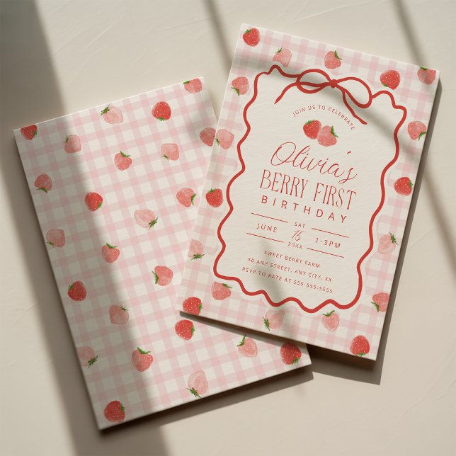 Berry First Birthday Invitation 1st Birthday (Creator Uploaded)