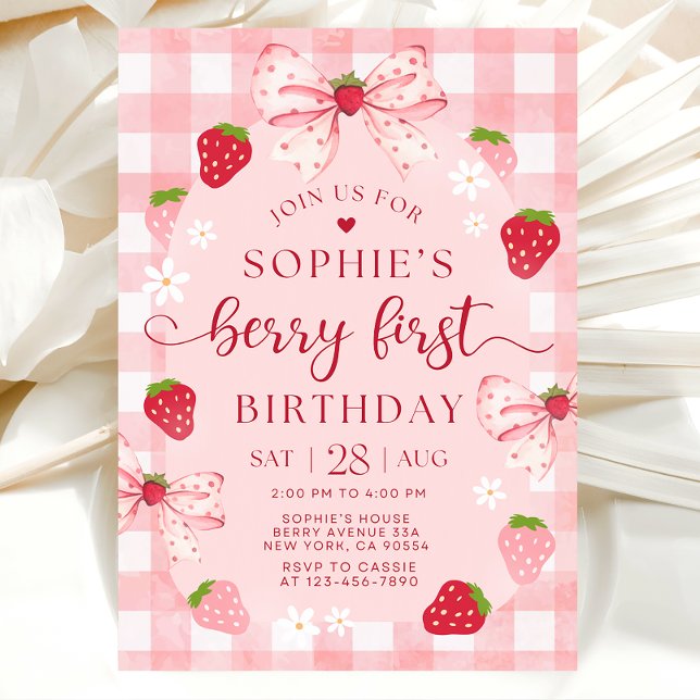 Berry first birthday invitation, 1st birthday invitation (Creator Uploaded)