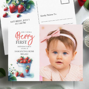 Berry First Birthday Invitations