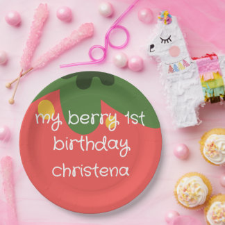 Berry First Birthday Paper Plate