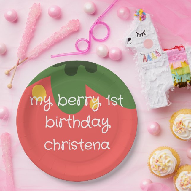 Berry First Birthday Paper Plate (Party)