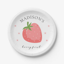 Berry First Birthday Paper Plates Strawberry Party