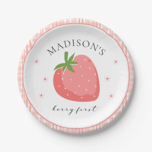Berry First Birthday Paper Plates Strawberry Party
