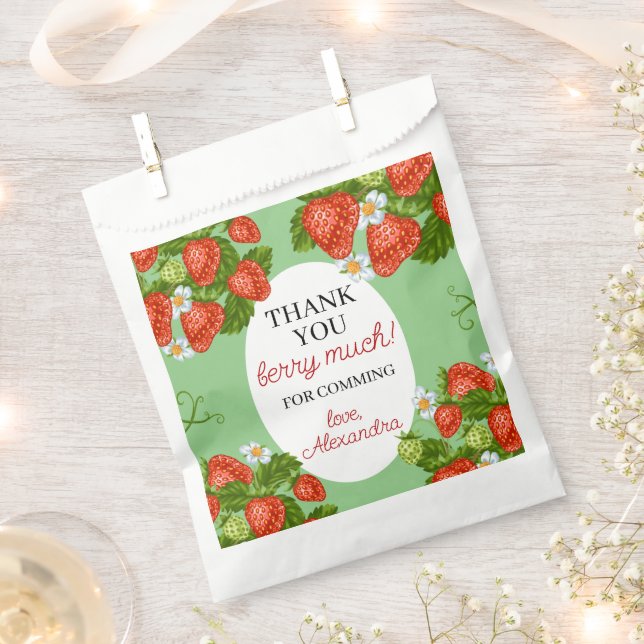 Berry First Birthday Party Favour Favour Bags (Clipped)