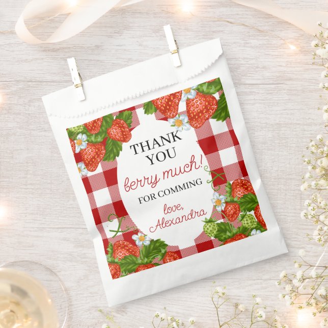 Berry First Birthday Party Favour Favour Bags (Clipped)