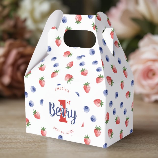Berry First Birthday Party Strawberry & Blueberry Favour Box (Berry First Birthday Party Strawberry & Blueberry Favor Boxes
)