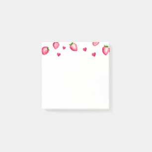 Berry First Birthday Party Strawberry Hearts Post-it Notes