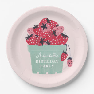 Berry First Birthday Party Strawberry Paper Plate