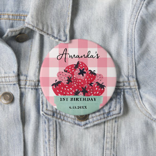Berry First Birthday Pin - Strawberry