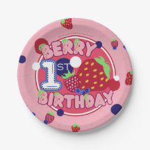 Berry First Birthday Plates