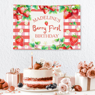 Berry First Birthday – Strawberry 1st B Banner