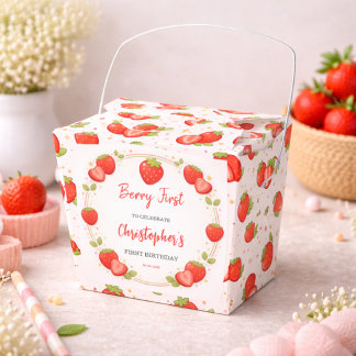 Berry First Birthday | Strawberry 1st Birthday Favour Box