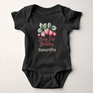 Berry First Birthday Strawberry One Sweet Berry Baby Bodysuit