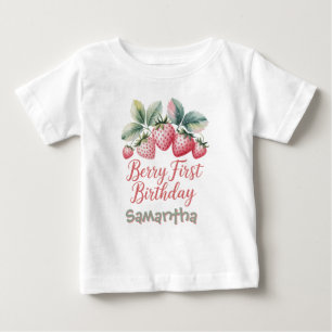 Berry First Birthday Strawberry One Sweet Berry Baby T-Shirt