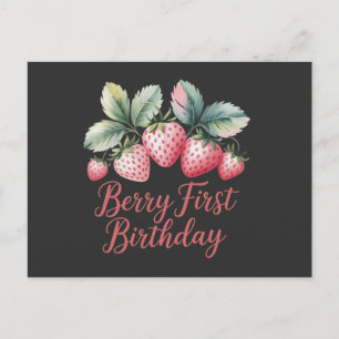 Berry First Birthday Strawberry One Sweet Berry  Postcard