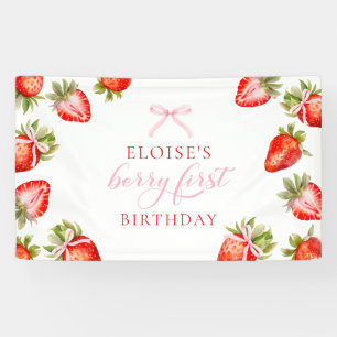 Berry First Birthday Strawberry Party Sign
