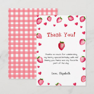 Berry First Birthday Thank You Note Card