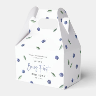 'Berry First' Blueberry 1st Birthday Party Favour Box