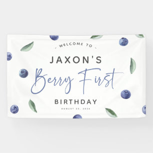 Berry First Blueberry 1st Birthday Welcome Sign