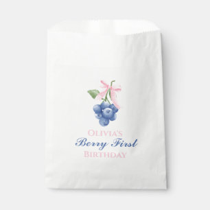 Berry First blueberry birthday Pink Bow Coquette Favour Bags