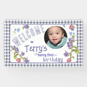 Berry First Boy's Birthday Banner