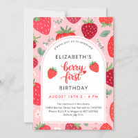 Berry First Cute 1st Birthday Strawberry Girl's