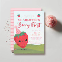 Berry First Cute Strawberry Character 1st Birthday