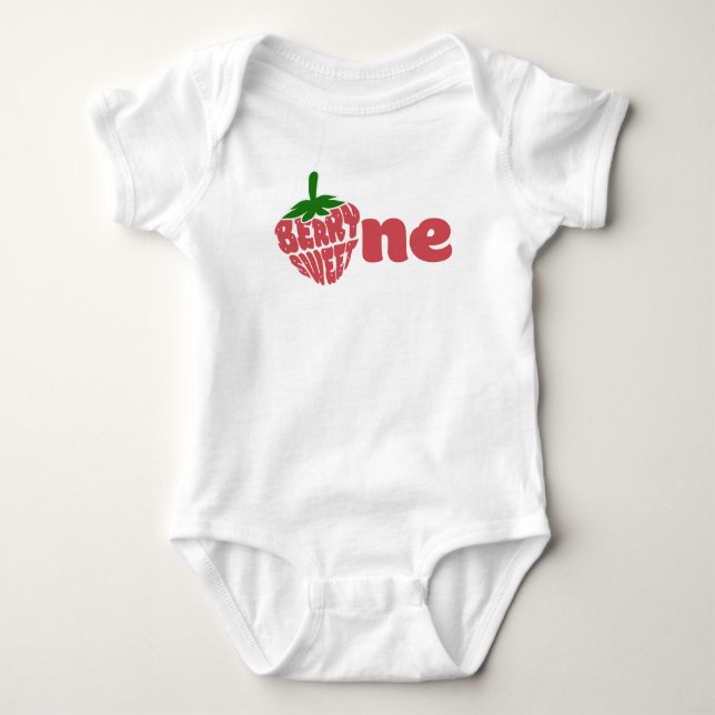 Berry First One Birthday Baby Bodysuit (Front)