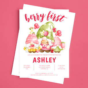 Berry First Personalised Birthday Invitation