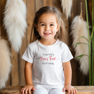 Berry First Strawberry 1st Birthday Baby T-Shirt
