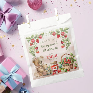Berry First Strawberry and Bear Birthday Favour Bags