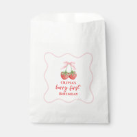 Berry first strawberry birthday Pink Bow
