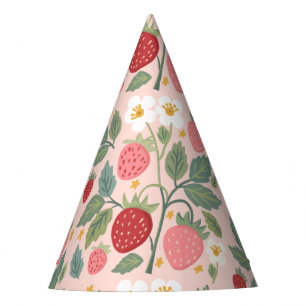Berry First Strawberry Bouquet Birthday  Party Hat