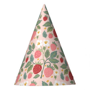 Berry First Strawberry Bouquet Birthday  Party Hat